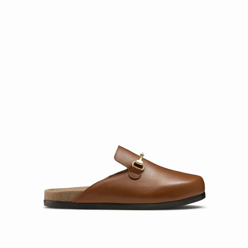 Russell & Bromley Dellacasa Snaffle Loafers Mules Womens Brown [UWP8792OP]